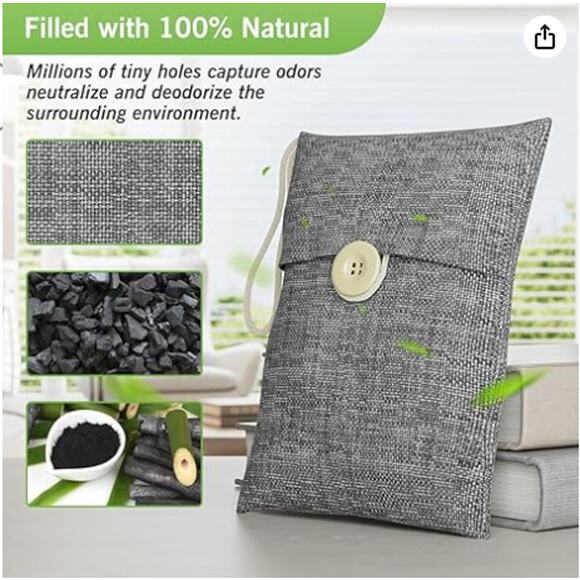 Bamboo Charcoal Air Purifying Bag for Home Odor Eliminator- 12 Packs - Picture 2 of 5